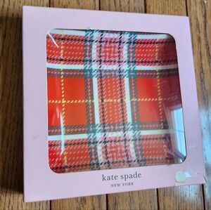 Kate Spade Red and Green Plaid Plate